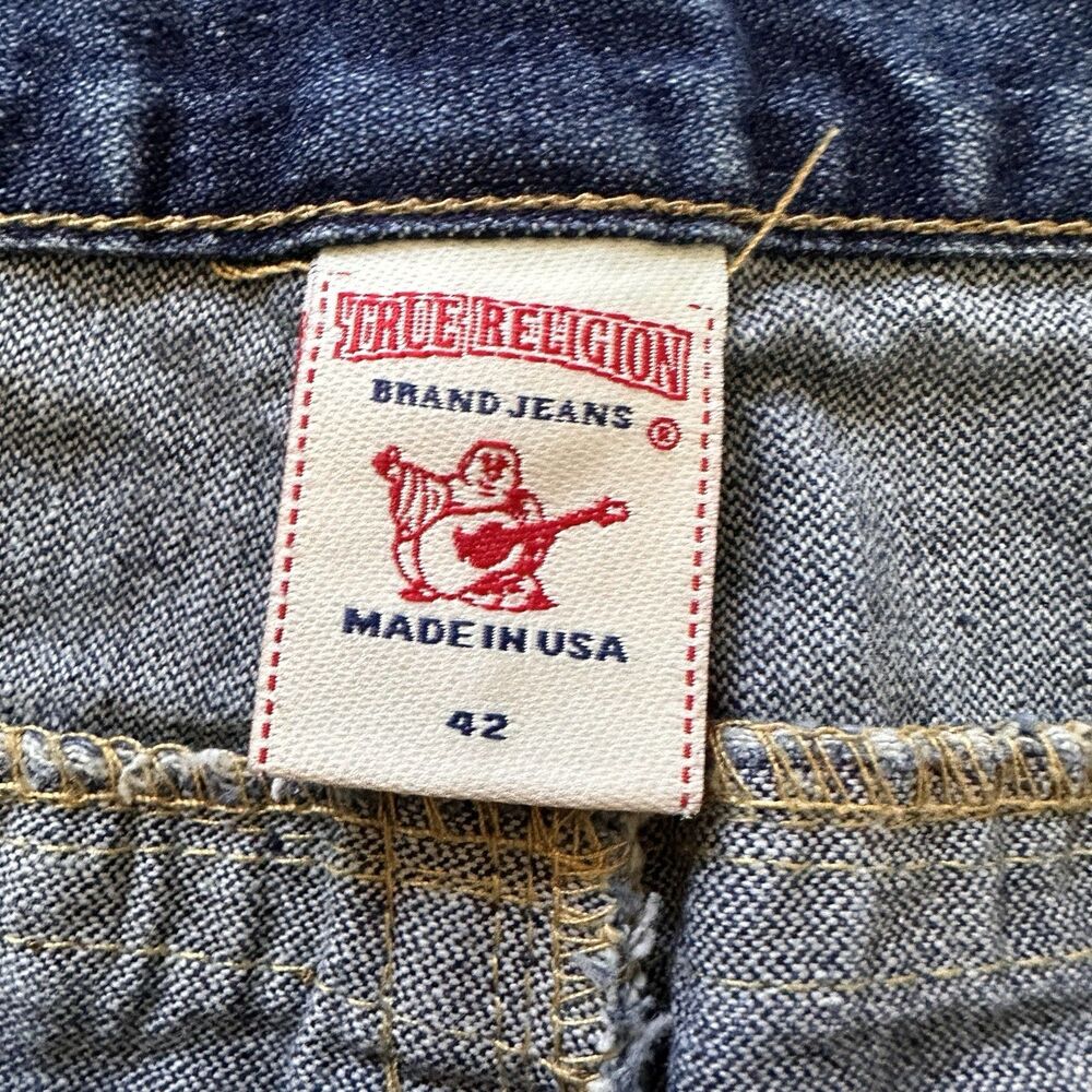 True Religion Men’s Bleached Ricky Jeans Size 42 x 30 Mens USA Made - Picture 10 of 15